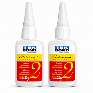Kit com 2 Colas Instantânea Nº 2 Artesanato 20g Tekbond – Alta Precisão e Fixação