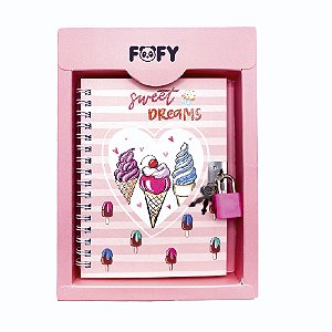 Diário Candy Rosa Fofy – Kit Presente Criativo Infantil