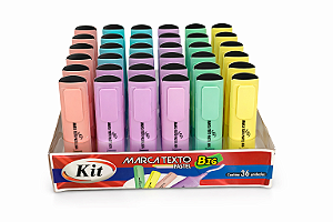 Kit com 5 Marca Texto BIG Pastel – Cores Suaves e Ponta Chanfrada