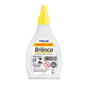 Cola Branca Polar Compactor 90g – Secagem Transparente e Alta Qualidade