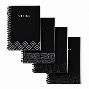 Caderno Espiral 1/4 Office Capa Dura 192 Folhas KIT