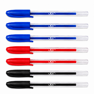 Kit com 7 Canetas Clear Ponta Fina – Escrita Precisa e Design Transparente
