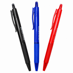 Kit com 3 Canetas Retrátil Pilot BP 1.0mm – Escrita Macia e Confortável