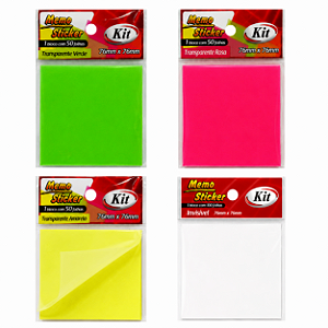 Blocos Adesivos (PostIt) - Transparente - 76x76mm - Bloco com 50 folhas