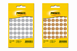 Kit com 2 Etiquetas Adesivas TP12 Pimaco – Ouro e Prata
