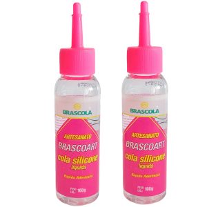 Cola Silicone Líquida Brascoart – Transparente, Forte e Ideal para Artesanato - 100 gramas