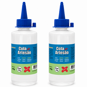 Kit com 2 Colas de Silicone Artesão 250ml – Fixação Transparente para Artesanato