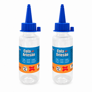 Kit com 2 Colas de Silicone Artesão 60ml – Fixação Transparente para Artesanato