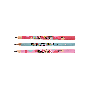 Kit com 3 Lápis Jumbo Minnie Molin Escolar – Escrita Confortável e Divertida