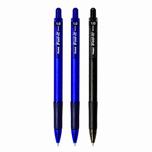Kit com 3 Canetas Esferográfica Pentel iFeel-It Retrátil 1.0mm