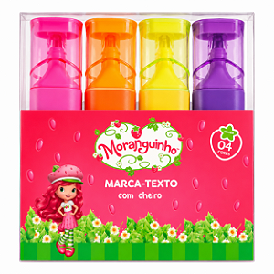 Marca Texto Oficial Moranguinho com Cheirinho Skypaper - Kit com 4 Cores
