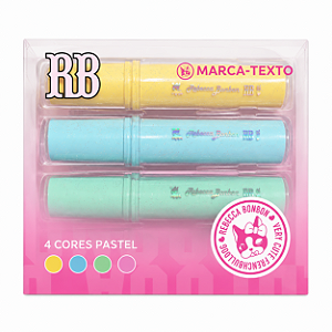Marca Texto Rebecca Bonbon com Glitter - Cores Fluorescentes