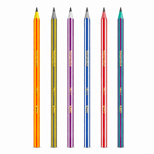 Kit com 6 Lápis Preto BIC Evolution Pijama HB Nº2