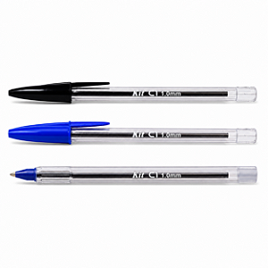 Kit com 3 Canetas Esferográficas KIT C1 1.0 mm – 2 Azuis e 1 Preta