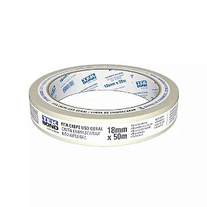 Fita Crepe de Uso Geral Tekbond 18 mm x 50 m Branca