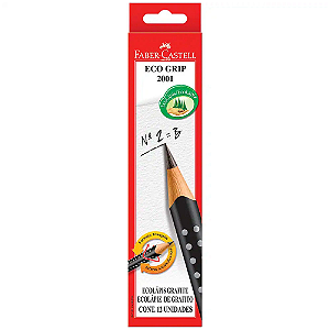 Caixa com 12 Lápis Faber-Castell Grip 2001 HB Nº2 Preto