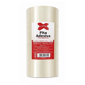 Pacote com 4 rolos de Fita Adesiva Transparente 48mm x 100m Alta Aderência - Make+