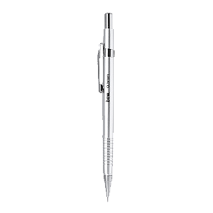 Lapiseira Técnica 0,5mm Prata BRW - Ponta Metálica com Clip e Borracha