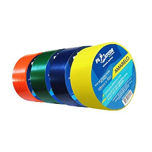Fita de Demarcação PVC 48mm x 30m / Amarelo, Azul, Verde ou Laranja - Plastcor