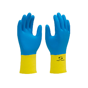 Luva de Segurança Bicolor / Azul e Amarelo - Super Safety