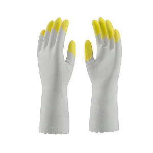 Luva de Segurança Silk Touch / Branco e Amarelo - Super Safety