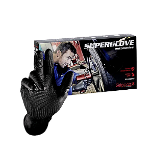 Luva de Segurança Super Glove Nitrílica 50 Unid. / Preta - Super Safety