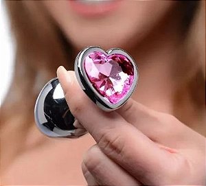Plug Anal Coração de Metal Pequeno