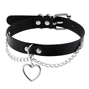 Choker Rebite - Coleira com Coração e Corrente