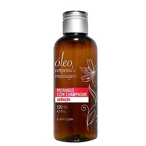Óleo Corporal De Massagem Beijável Morango 120ml