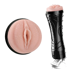 Masturbador Vagina Vibratório - Lanterna com Ventosa