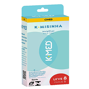 Preservativo Masculino K Med K Misinha Lubrificado Invisível Mais Fina 8 Unidades