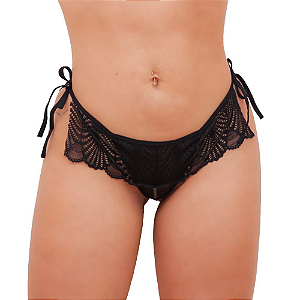 Tanga Fio Tailandesa Pérolas Preta