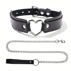 Coleira de Coração com Guia