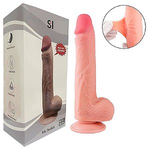 Dildo Super Realístico Dupla Camada - Ventosa Removível - 23,0 X 3,8 cm