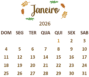 Arquivo digital calendário 2026