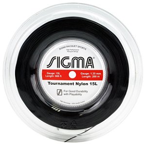 Corda para Raquete de Tênis Sigma Tournament Nylon Preta 1.35mm