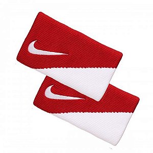 Munhequeira Nike Dri-fit Branco e Vermelho