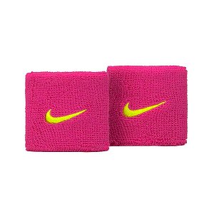 Munhequeira Nike Dri-fit Curta Rosa e Amarelo Florescente