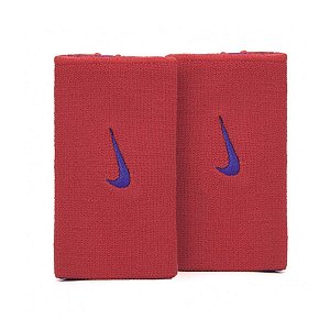 Munhequeira Nike Dri-Fit DuplaFace Longa Vermelha e Azul