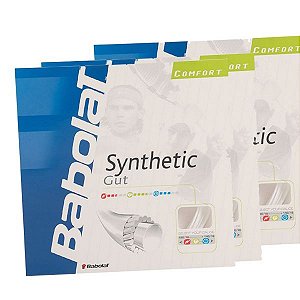 Set de Corda para Raquete de Tênis Babolat Synthetic Gut 1.25mm Kit com 3 packs
