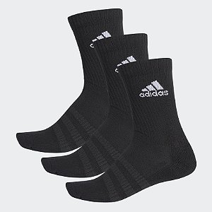 Meia Adidas Cush Crew Preta 3 pares 35 ao 37