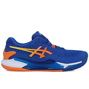 Tênis Asics Gel-Resolution 9 Azul e Laranja