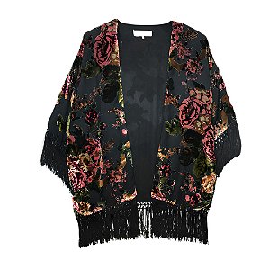 Kimono Aveludado Floral, U