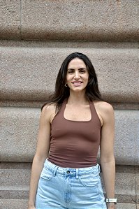Blusa Halter Marrom