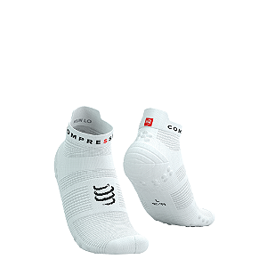 MEIA COMPRESSPORT CANO CURTO BRANCO V4