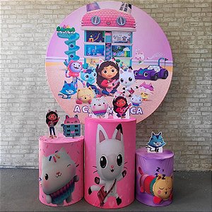 Alugue Tema Para Festa Decoração A Casa Mágica da Gabby Tecido ( Modelo 1 )