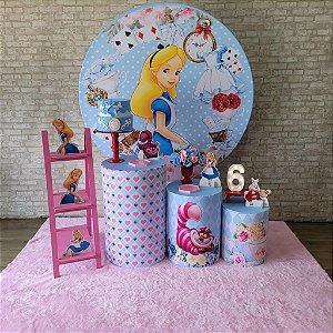 Alugue Tema Para Festa Decoração Alice no País das Maravilhas Tecido ( Modelo 2 )