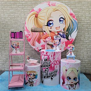 Alugue Tema Para Festa Decoração Arlequina Baby Tecido ( Modelo 2 )