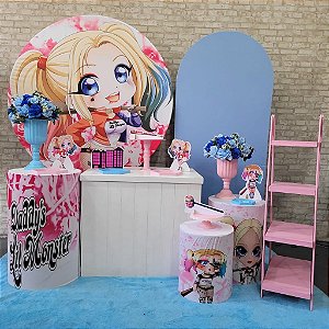 Alugue Tema Para Festa Decoração Arlequina Baby Tecido ( Modelo 3 )