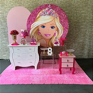 Alugue Tema Para Festa Decoração Barbie Tecido ( Modelo 5 )
